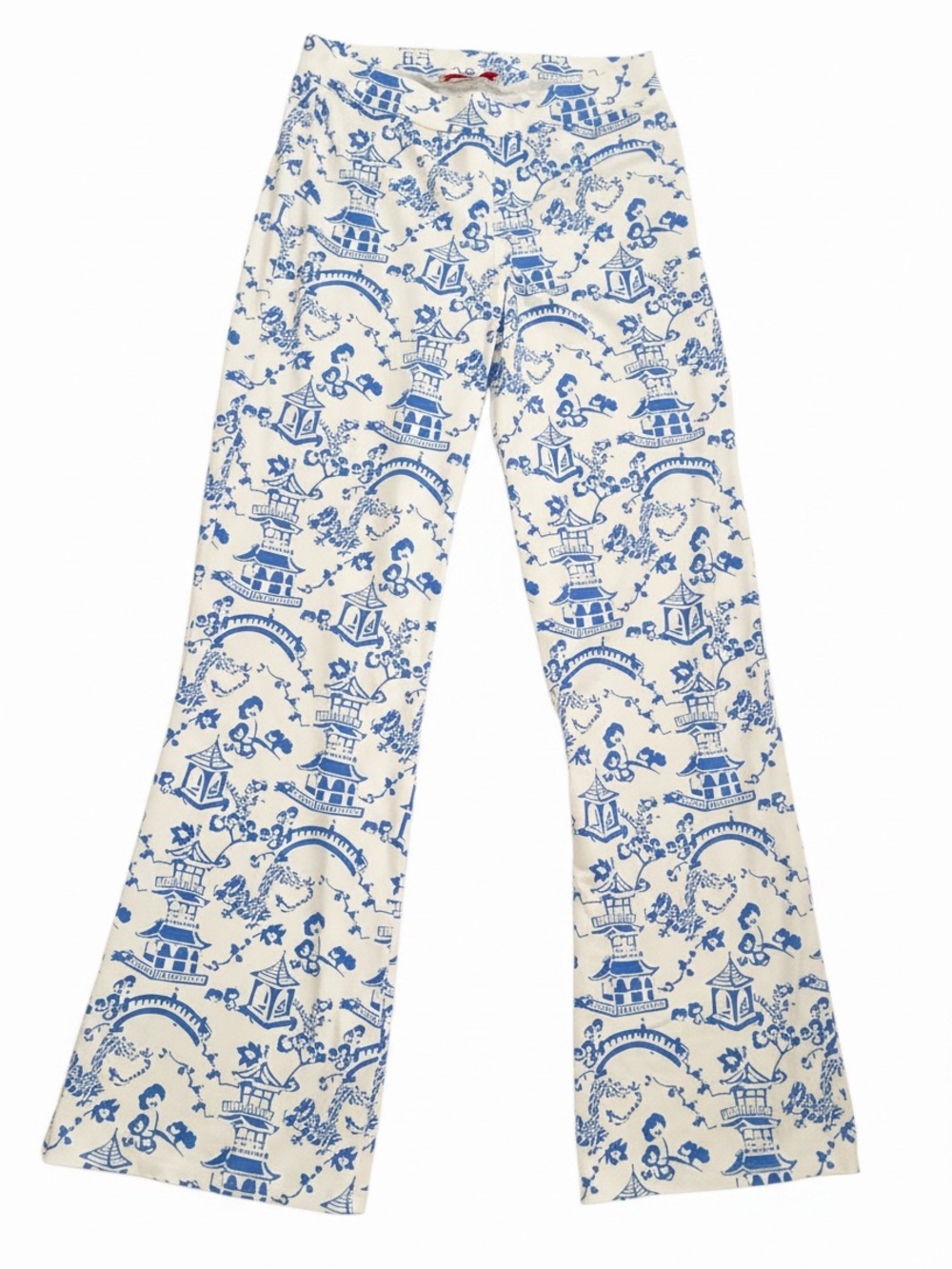 Jude Connally White and Blue Asian Print Pants